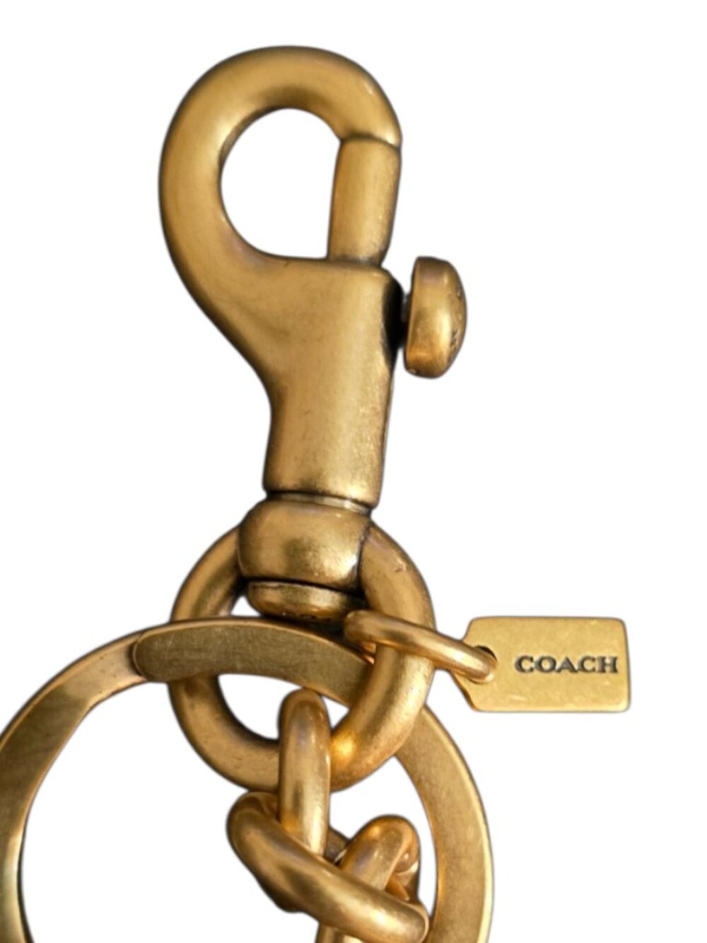 Coach Puppy Dog Bag Charm Keychain Brass Gold Tone NWOT Dust Bag Included - Picture 6 of 7